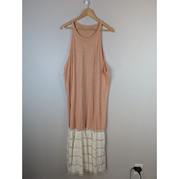 Free People Beach Sleeveless Maxi Dress Orange Peach Large - Picture 1 of 6